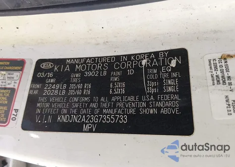2016 Kia Soul from USA, damaged, VIN KNDJN2A23G7355733